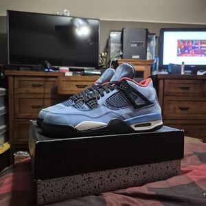 Jordan Blue and Black Athletic Shoes with Air Unit
